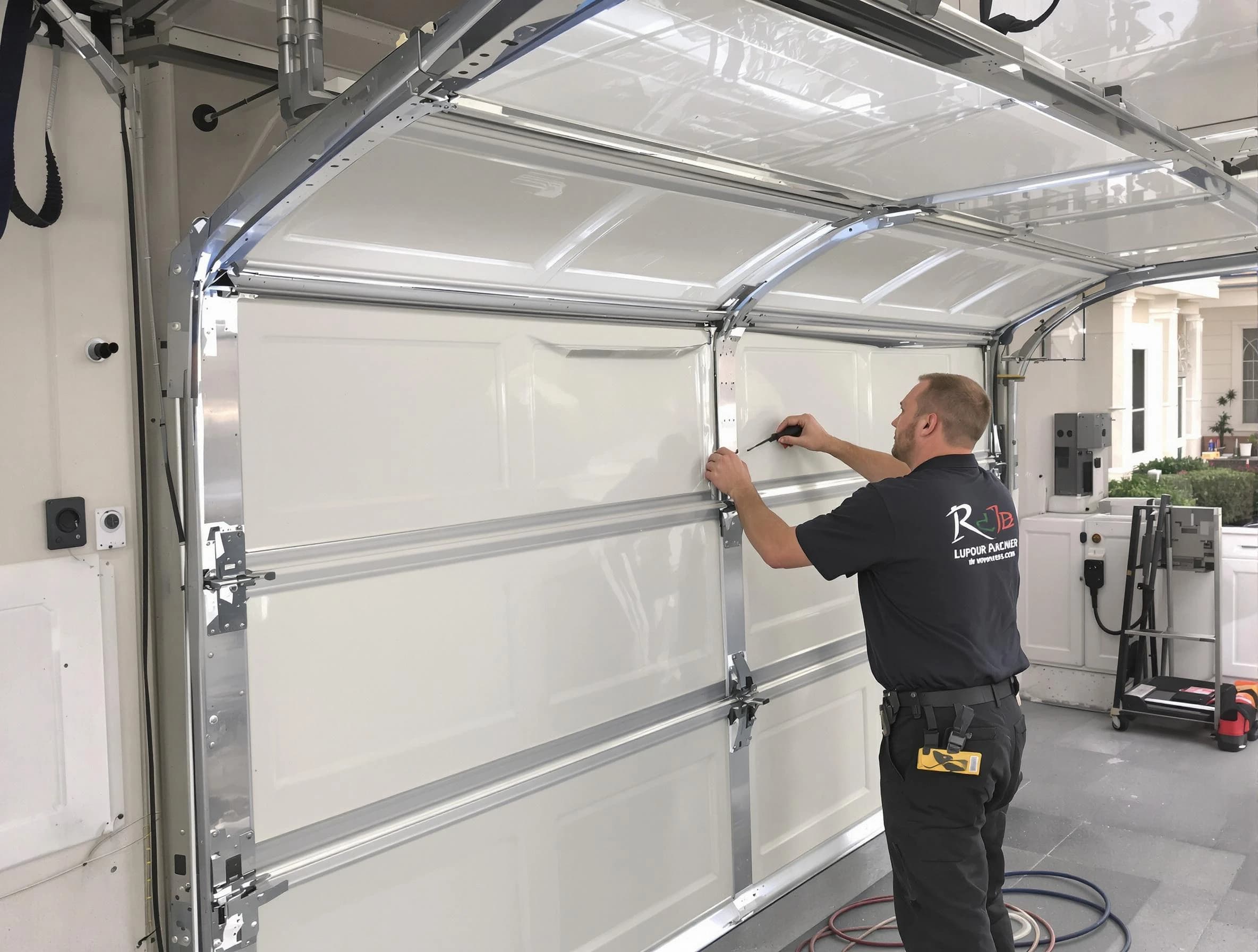 Easton Garage Door Repair professional performing panel repair in Easton
