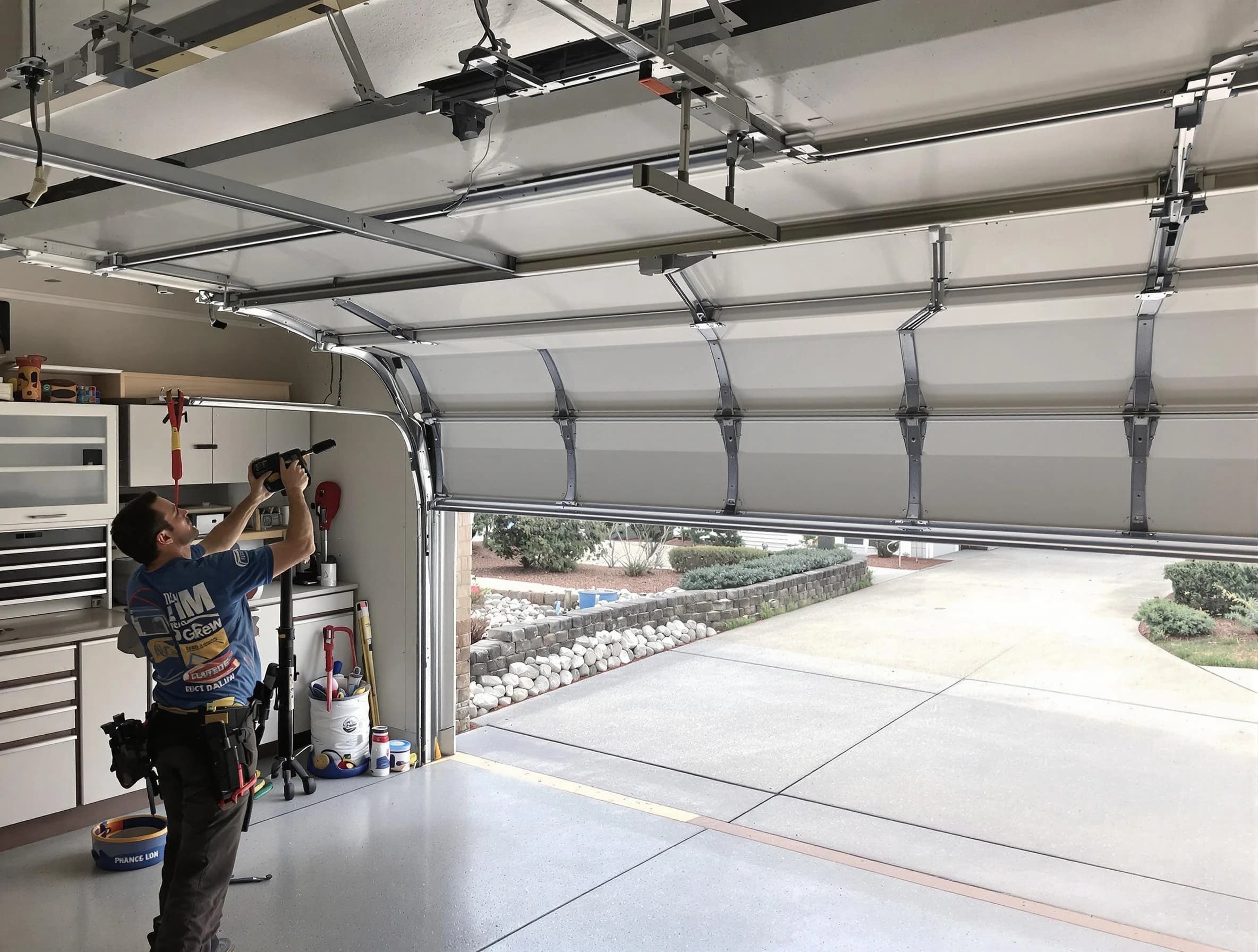 Garage door track repair service by Easton Garage Door Repair in Easton